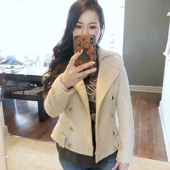 Sold -Women's Beige Tweed Jacket - Picture 3 of 6